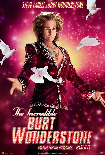 Five character posters for The Incredible Burt Wonderstone Scannain